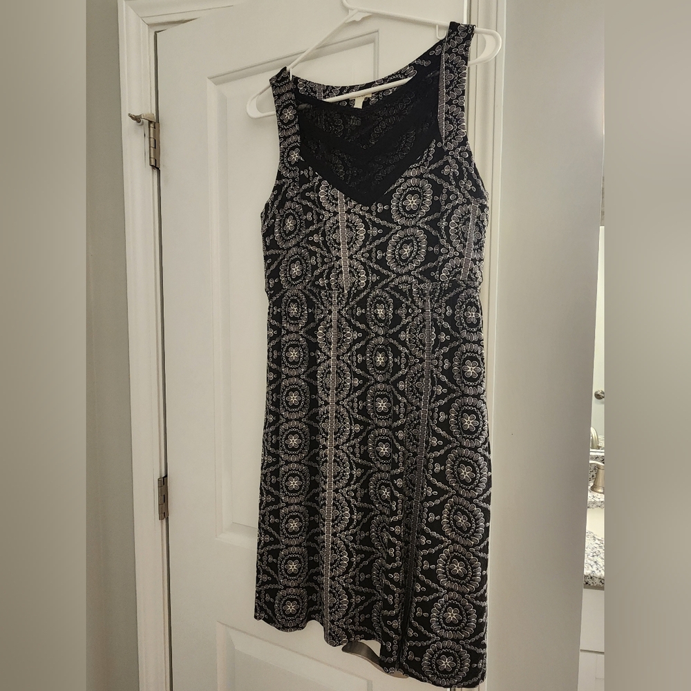 Soma Black and White Patterned Dress